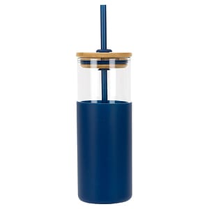 Stirling 18 oz Glass Tumbler with Silicone Sleeve & PP Straw