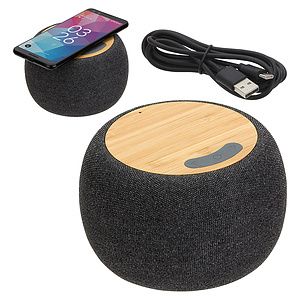 Empire Bamboo Wireless Speaker with 5W Wireless Charger
