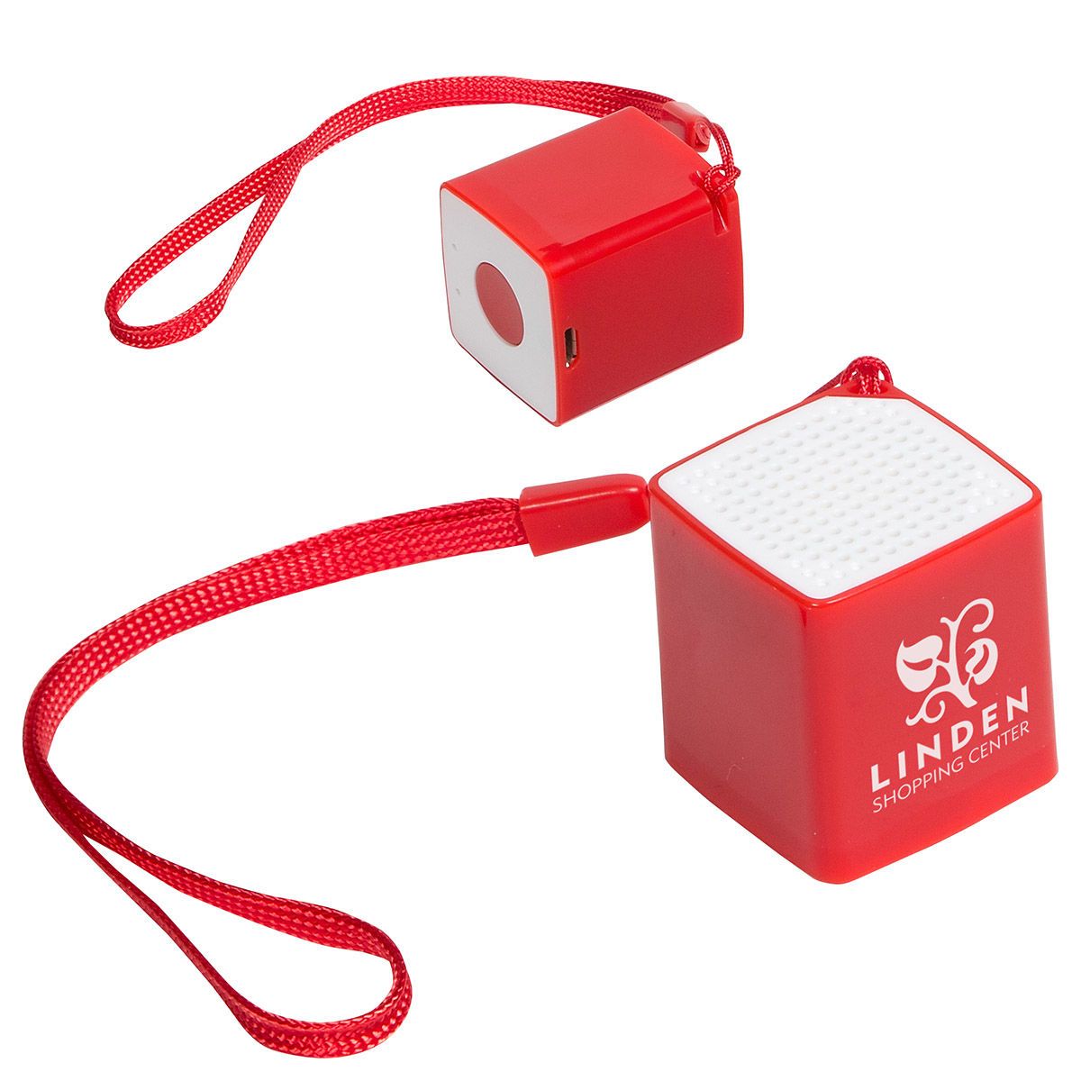 Promotional Wireless mini cube speaker with selfie button mic