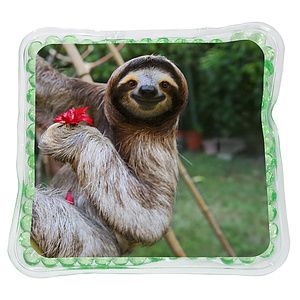 Smiling Sloth Square Aqua Pearls HotCold Pack