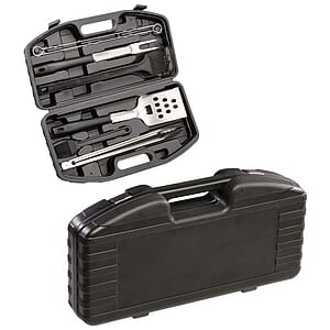 Highland 9-Piece Stainless Steel BBQ Set with Hardshell Case