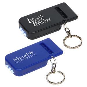 Solar Powered Light  Whistle Key Chain 