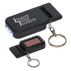 Solar Powered Light  Whistle Key Chain 