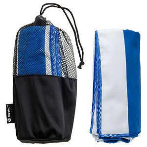 Sandpiper 30 x 60 Striped Microfiber Beach Towel with Net Carrying Pouch