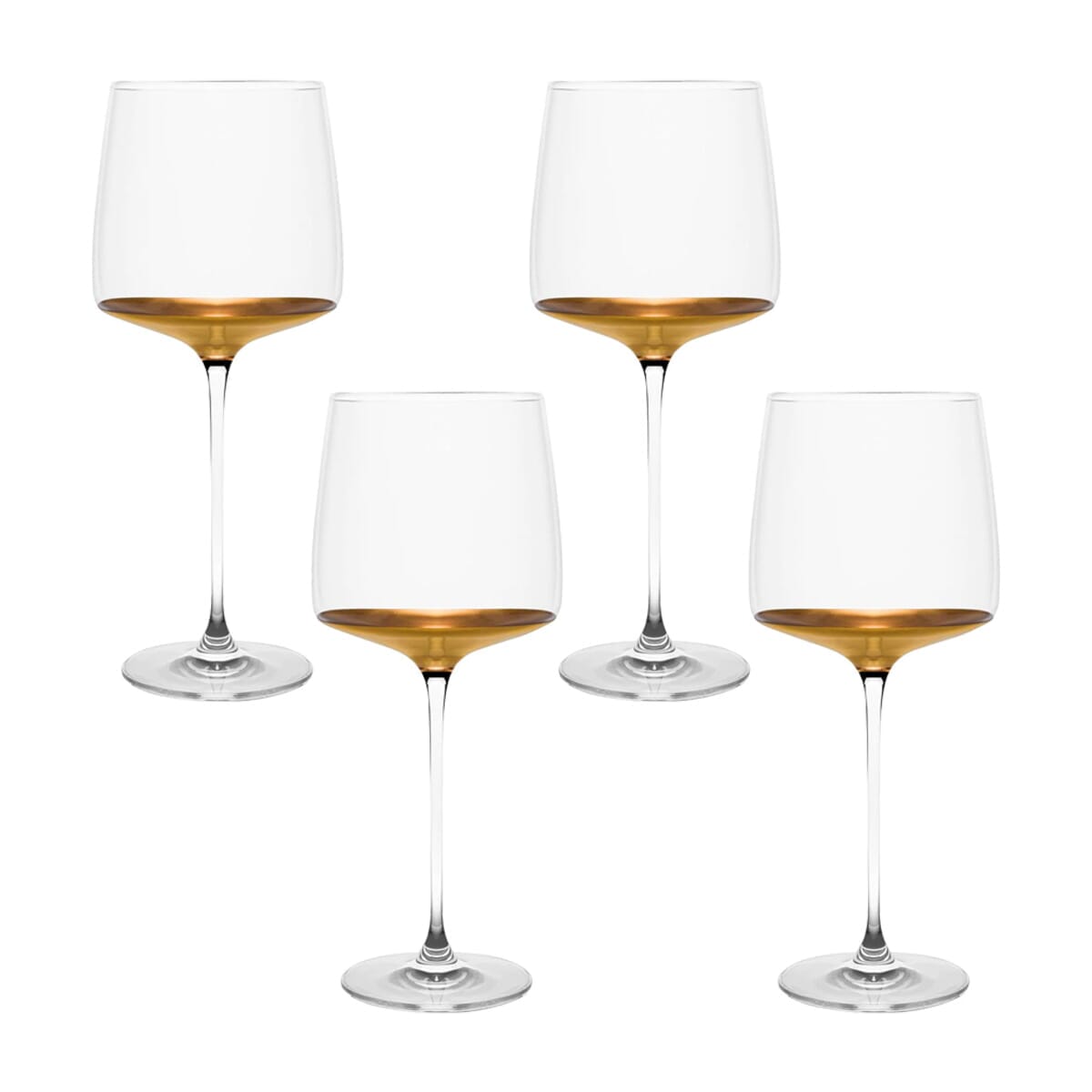 Set of 4 - 20 K Gold Dipped Wine Glass (16 oz.)