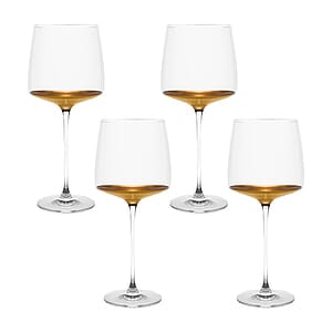 Set of 4 - 20 K Gold Dipped Wine Glass (16 oz.)