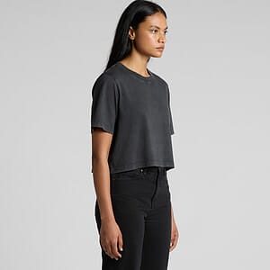 Wo's Stone Wash Heavy Crop | 4086