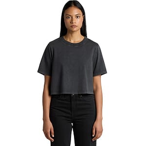 Wo's Stone Wash Heavy Crop | 4086