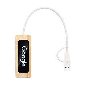 Bamboo 4 Ports LED Logo USB Hub | Order Swag