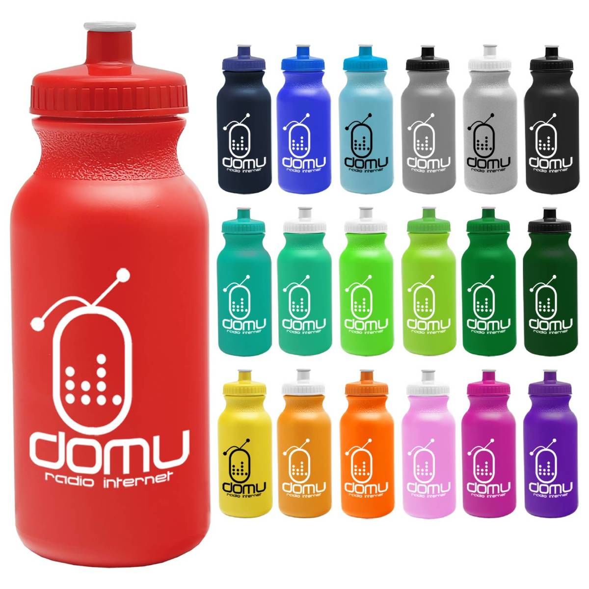 Custom Colored sports bottle with push pull lid, 20 oz. Personalized ...