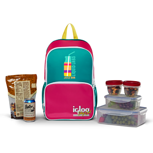 Igloo Retro Backpack 20-12 oz. Can (Lilac Breeze and Powder Blue)