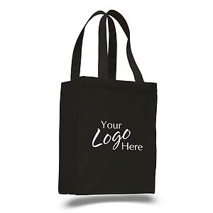 Canvas Shopping Tote Bag 10.5" W x 14" H with 5" Gusset