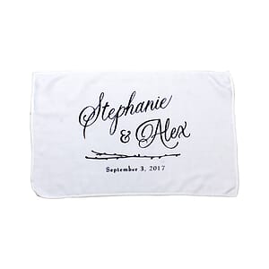 15" x 18" RUSH Rally Towel Microfiber Hemmed White