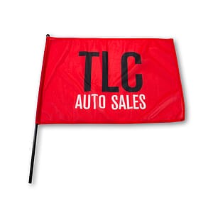 Waving Rally Flag 27.5"x19.5" with 24" Pole