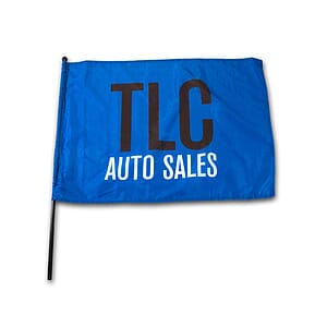 Waving Rally Flag 27.5"x 9.5" with 24" Pole 75D