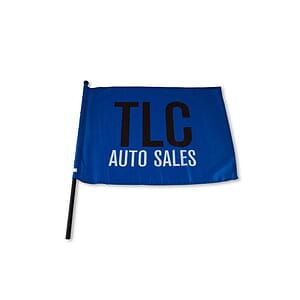 Waving Rally Flag 22"x17" with 24" Pole