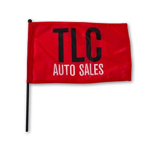 Waving Rally Flag 15" x 9" with 16" Pole