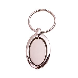 PromotionalZinc Keychain- Oval w/ Swivel Center
