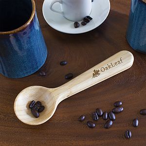 Bamboo Coffee Scoop with Built In Bag Clip