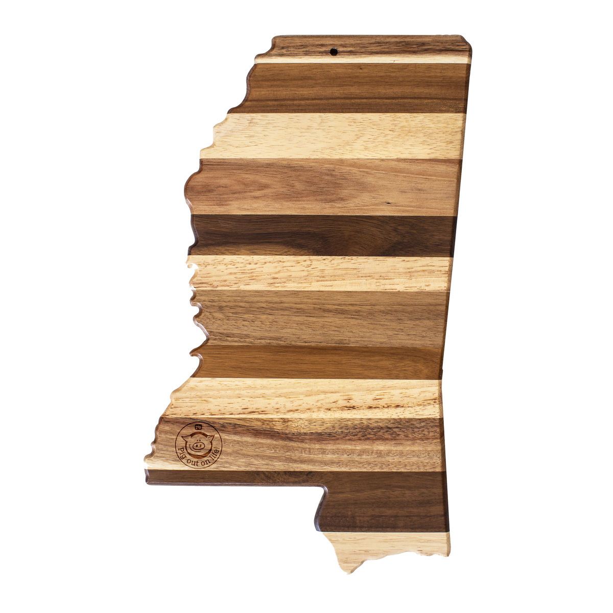 Totally Bamboo Rock & Branch Shiplap Series Mississippi State Shaped Wood Cutting Board and Charcuterie Serving Platter - Thumbnail 4