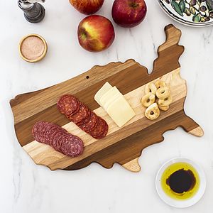 Rock & Branch Shiplap Series USA Shaped Wood Serving & Cutting Board - Thumbnail 5