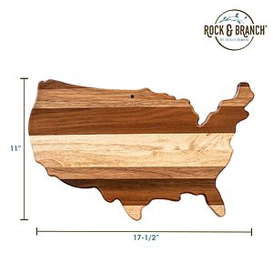 Rock & Branch® Shiplap Series USA Shaped Wood Serving and Cutting Board