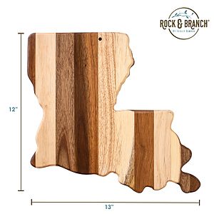 Rock & Branch® Shiplap Series Louisiana State Shaped Wood Serving and Cutting Board