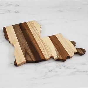 Rock & Branch® Shiplap Series Louisiana State Shaped Wood Serving and Cutting Board