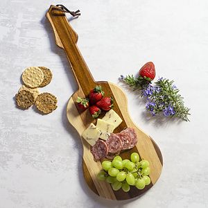 Rock & Branch® Shiplap Series Ukulele/Guitar Shaped Wood Serving and Cutting Board