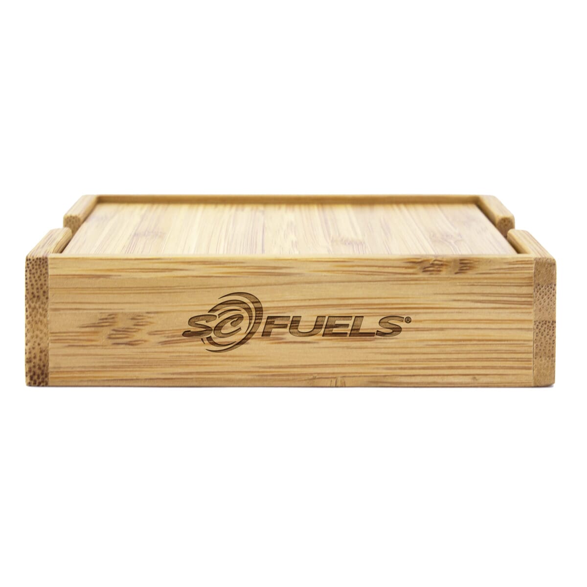 4-Piece Bamboo Coaster Set with Case