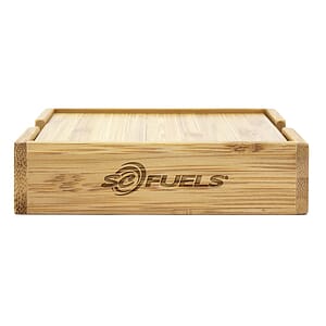 4-Piece Bamboo Coaster Set with Case