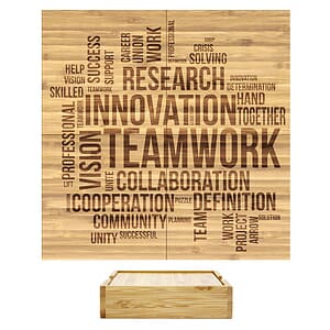 4-Piece Bamboo Coaster Set with Case