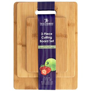 3-Piece Bamboo Cutting Board Set, 13" x 9-1/2", 11" x 8-1/2" and 8" x 6"