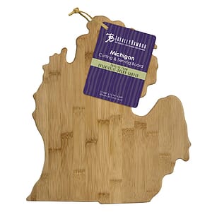 Michigan State Shaped Bamboo Serving and Cutting Board