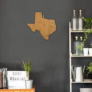 Texas State Shaped Bamboo Serving and Cutting Board