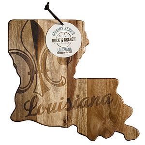 Rock & Branch® Origins Series Louisiana State Shaped Wood Serving and Cutting Board