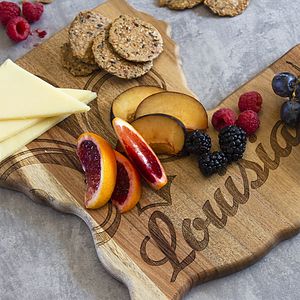 Rock & Branch® Origins Series Louisiana State Shaped Wood Serving and Cutting Board