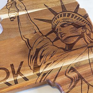 Rock & Branch® Origins Series New York State Shaped Wood Serving and Cutting Board