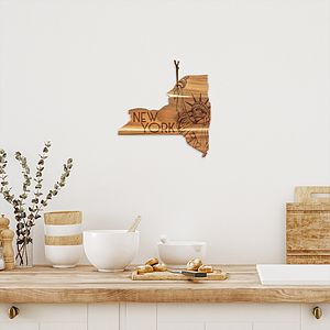 Rock & Branch® Origins Series New York State Shaped Wood Serving and Cutting Board