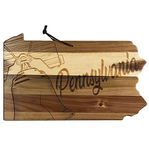 Rock & Branch® Origins Series Pennsylvania State Shaped Wood Serving and Cutting Board