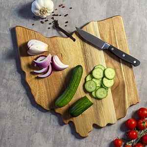 Rock & Branch® Origins Series Ohio State Shaped Wood Serving and Cutting Board
