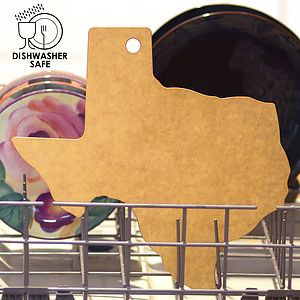 Vellum™ Texas Shaped Wood Paper Composite Serving and Cutting Board, Dishwasher Safe