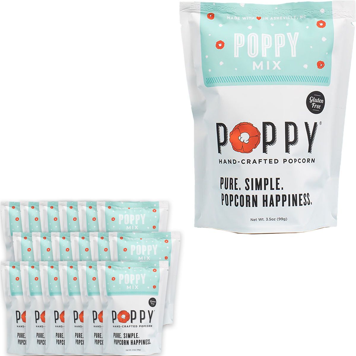 Promotional Poppy handcrafted popcorn poppy mix snack bag Personalized With Your Custom Logo