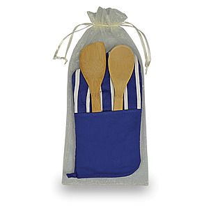 Chef's Therma-Grip Striped Oven Mitt Bamboo Combo