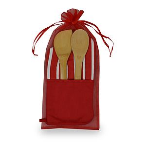 Chef's Therma-Grip Striped Oven Mitt Bamboo Combo