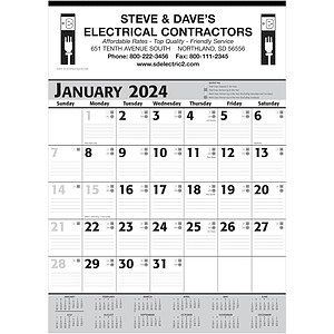 Commercial Contractor Calendar: Black & White 2027
