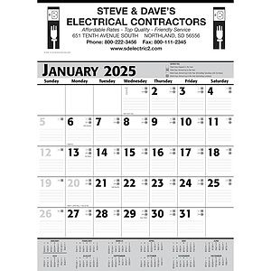 Commercial Contractor Calendar: Black & White 2027