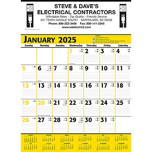 Commercial Contractor Calendar: Yellow & Black 2027