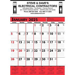 Commercial Contractor Calendar: Red & Black 2027