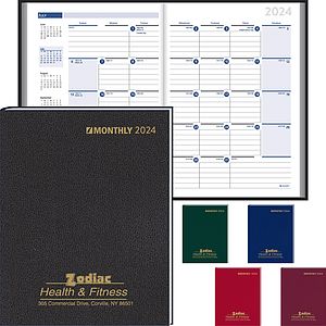 Ruled Monthly Format Stitched to Cover Desk Planner